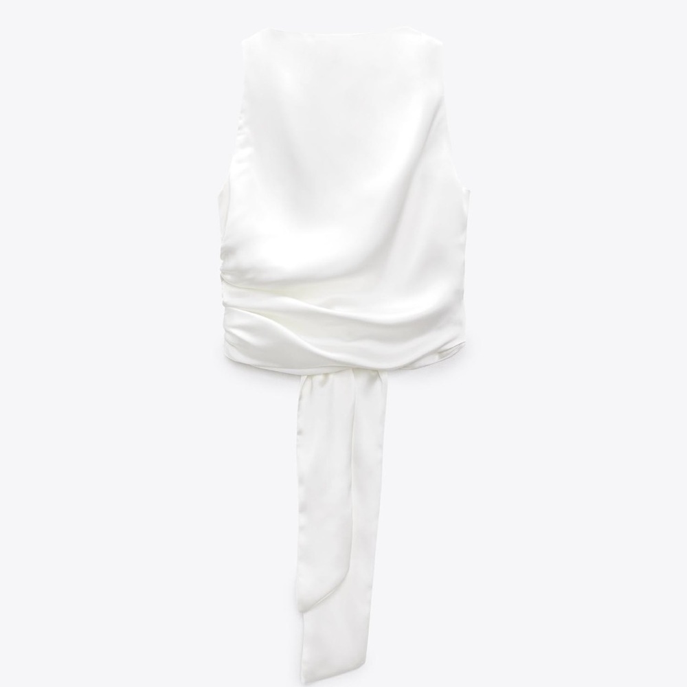 Zara White Sleeveless Top